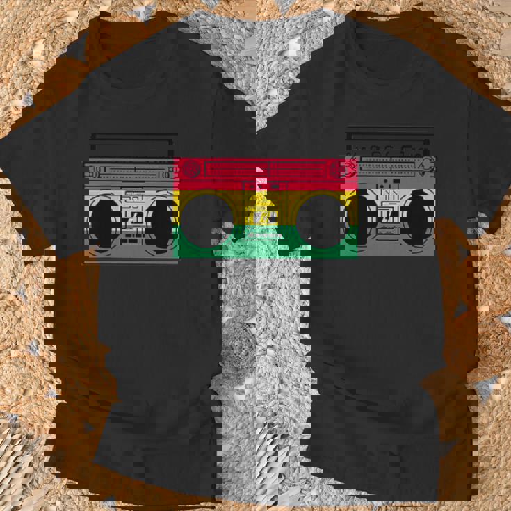 Música Reggae Boombox Dub Rastafari Jamaica Camiseta unisex Regalos para ancianos