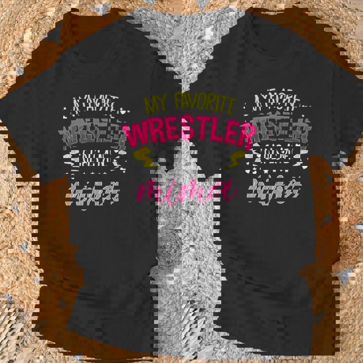 My Favorite Wrestler Calls Me Mima マッチングファミリーパーティー Tシャツ 高齢者への贈り物