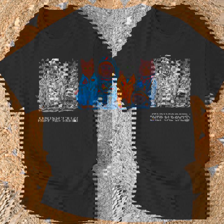 Nasa宇宙飛行士宇宙-猫の飛行服は両側で涼しい Tシャツ 高齢者への贈り物