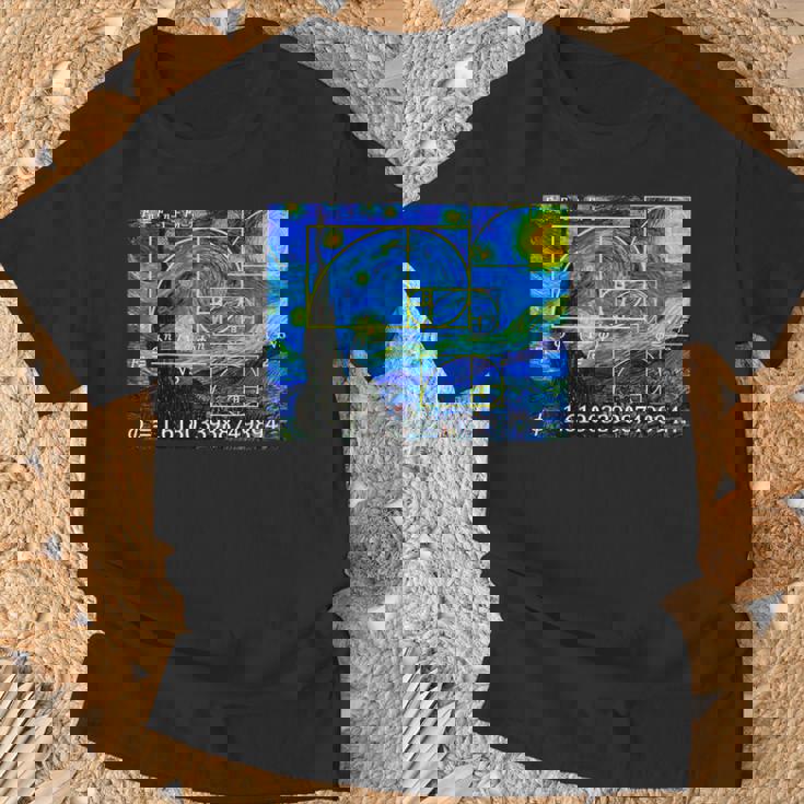 Nerdy 星月夜 フィボナッチ ゴールデン スパイラル 数学の先生 Tシャツ 高齢者への贈り物