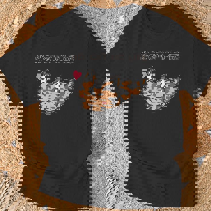 No Cat No Life サビ猫ver 猫好き かわいい Tシャツ 高齢者への贈り物