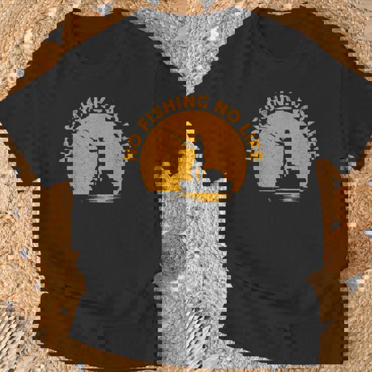 No Fishing No Life 釣り フィッシング ロゴ プリント Tシャツ 高齢者への贈り物