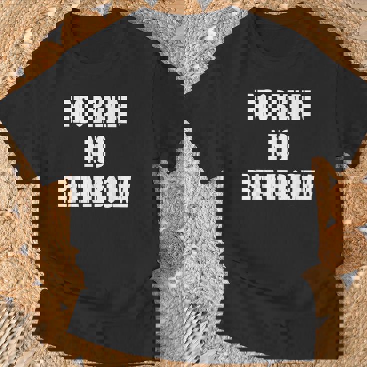 No Rain No Rainbow ポジティブ インスピレーション モチベーションを高める引用 Tシャツ 高齢者への贈り物