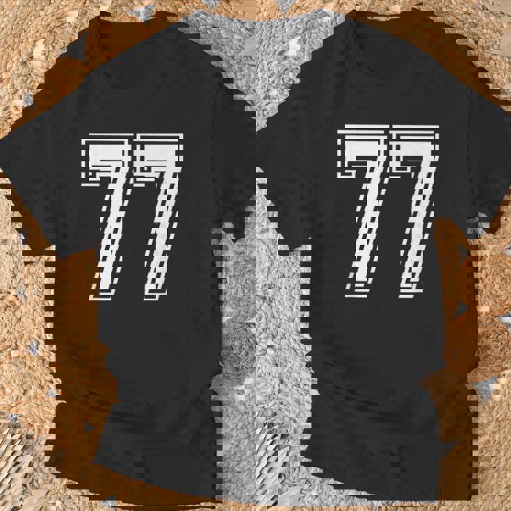 Number 77 Birthday 77Thports Player チーム番号入りジャージ Tシャツ 高齢者への贈り物