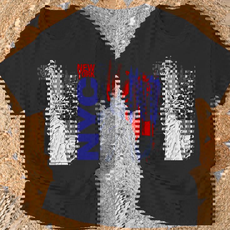 Nyc ニューヨーク市自由の女神 アメリカ国旗 Tシャツ 高齢者への贈り物
