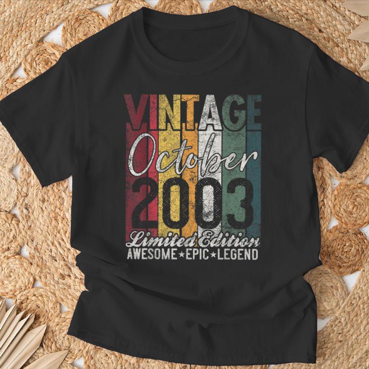 Octubre 2003 19 Cumpleaños Regalo 19 Añosintage Retro Camiseta unisex Regalos para ancianos