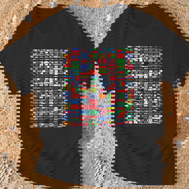 Países Banderas Niñas Mapas Del Mundo Niños Mapas Del Mundo Niños Camiseta unisex Regalos para ancianos