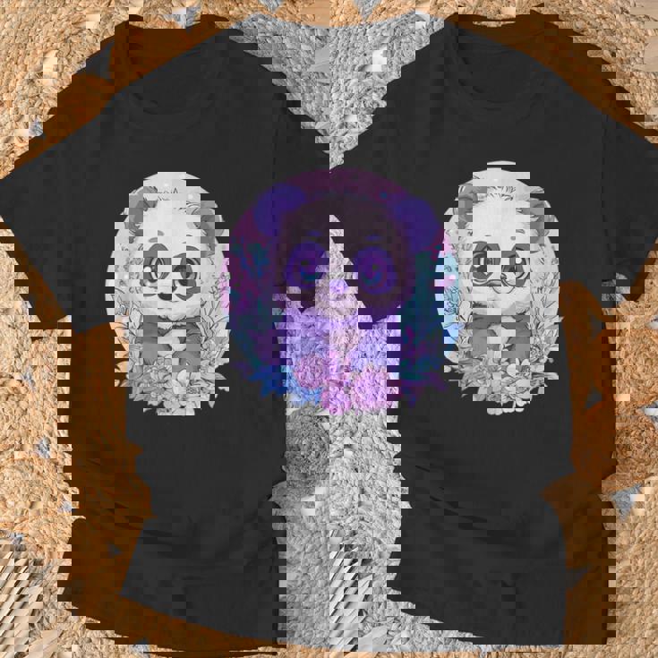 Panda Entouré De Fleurs Pour Enfants T-Shirt Cadeaux pour les vieillards
