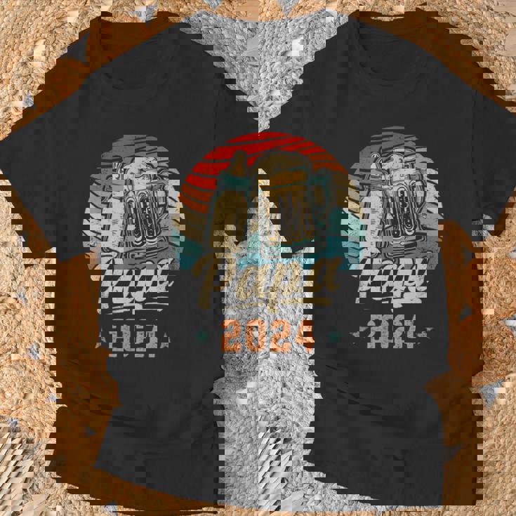 Papa 2024 年のパパ 初めての父の日 若いパパ 新しいパパ Tシャツ 高齢者への贈り物