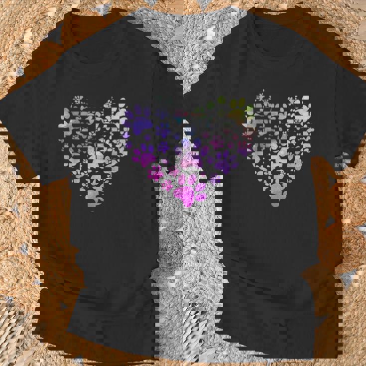 Paw Heart 足跡 犬のハート 犬のアクセサリー ギフト Tシャツ 高齢者への贈り物