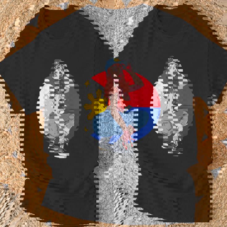Pinay Girl フィリピン 強い フィリピン国旗 フィリピンプライド Tシャツ 高齢者への贈り物