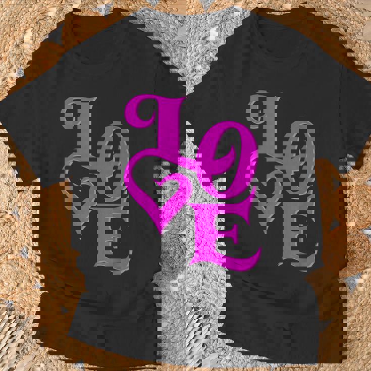 Pink Love ピンクカラーグラフィック Tシャツ 高齢者への贈り物