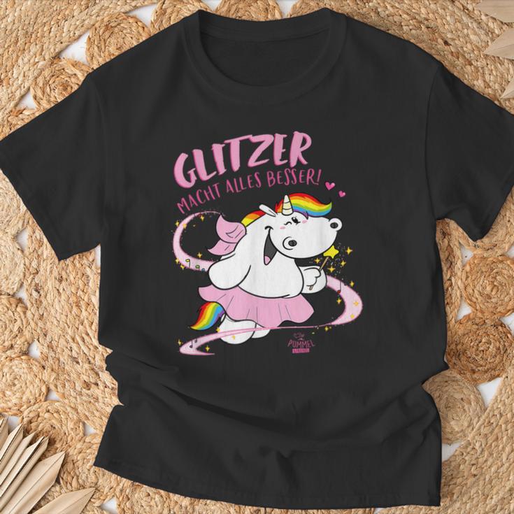Pummel & Friends Pummelfee Pummeleinhorn Glitzer T-Shirt Geschenke für alte Männer