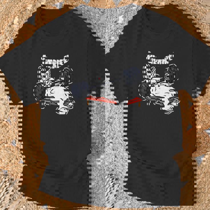 Pumppernickelラビットフィットネスベンチプレスワークアウトファニー Tシャツ 高齢者への贈り物