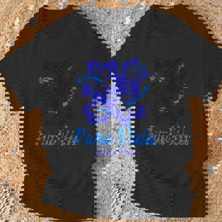 Puraida コスタリカ ブルー ハイビスカス Tシャツ 高齢者への贈り物