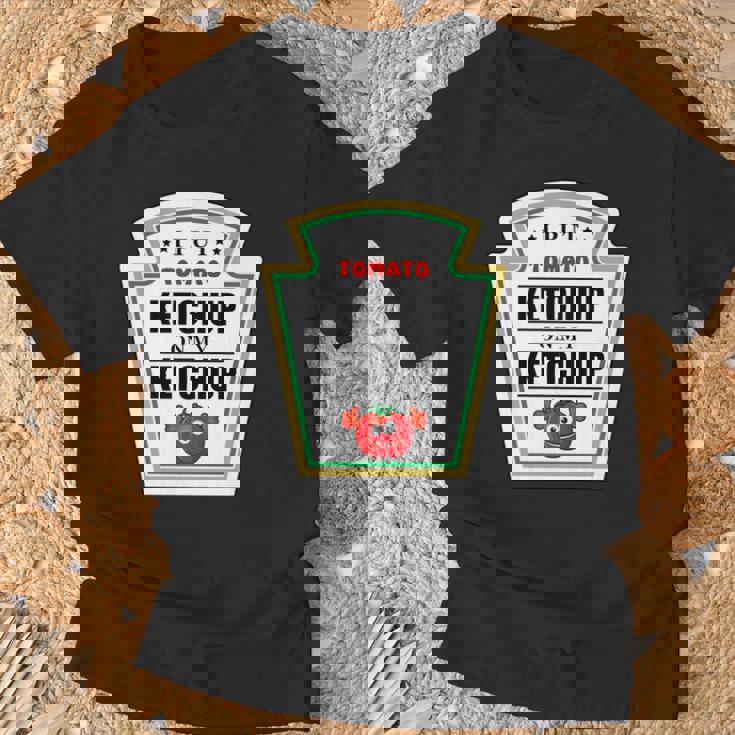 I Put Ketchup On My Ketchup トマトマスタード ハロウィンチーム 長袖tシャツ Tシャツ 高齢者への贈り物