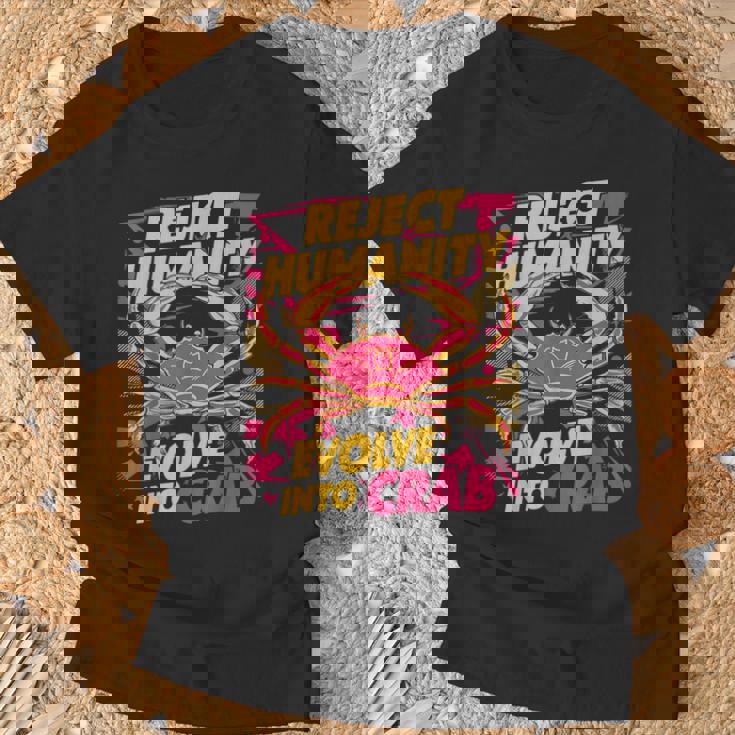 Reject Humanity Evolve To Crab ファニーカニ Tシャツ 高齢者への贈り物