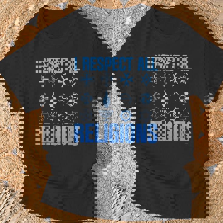I Respect All Religions 精神性 寛容 受容 Tシャツ 高齢者への贈り物