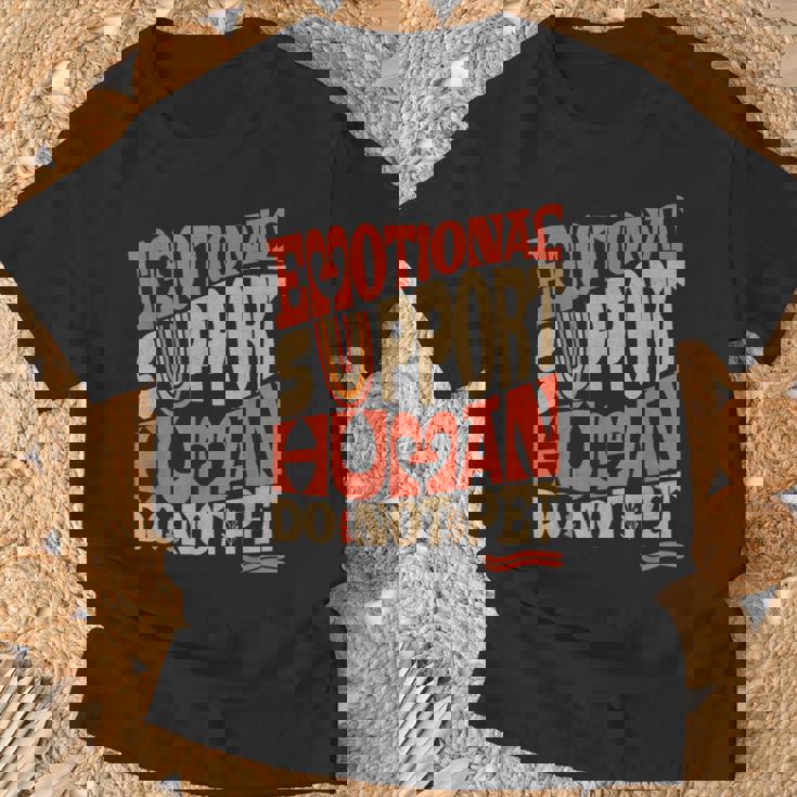Retro Do Not Pet Emotionalupport Human Groovy Tシャツ 高齢者への贈り物