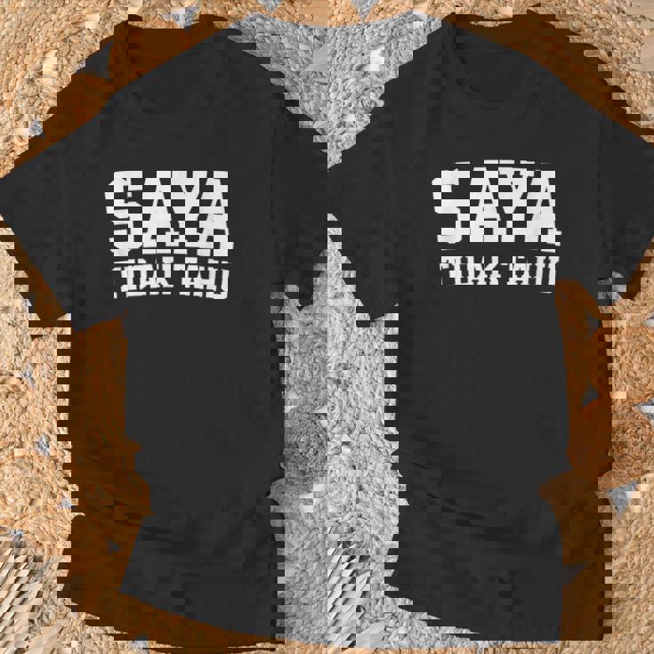 Saya Tidak Tahu インドネシアの学生 I Don't Know Tシャツ 高齢者への贈り物