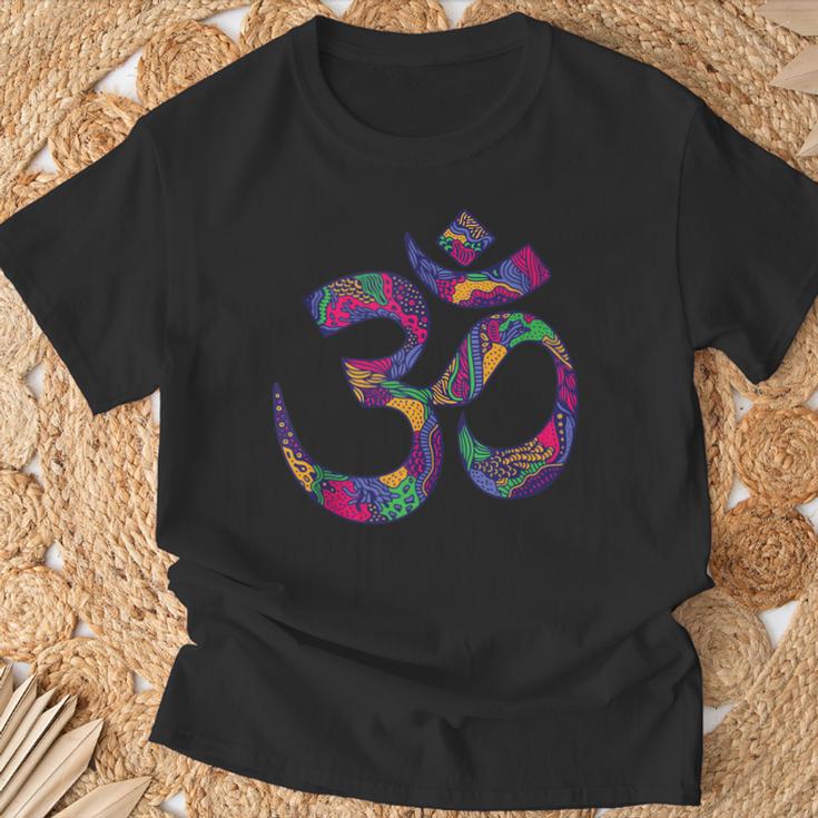 Símbolo Om Aum Ohm Mandala Hindú Yoga Meditación Namaste In Mangas Camiseta unisex Regalos para ancianos