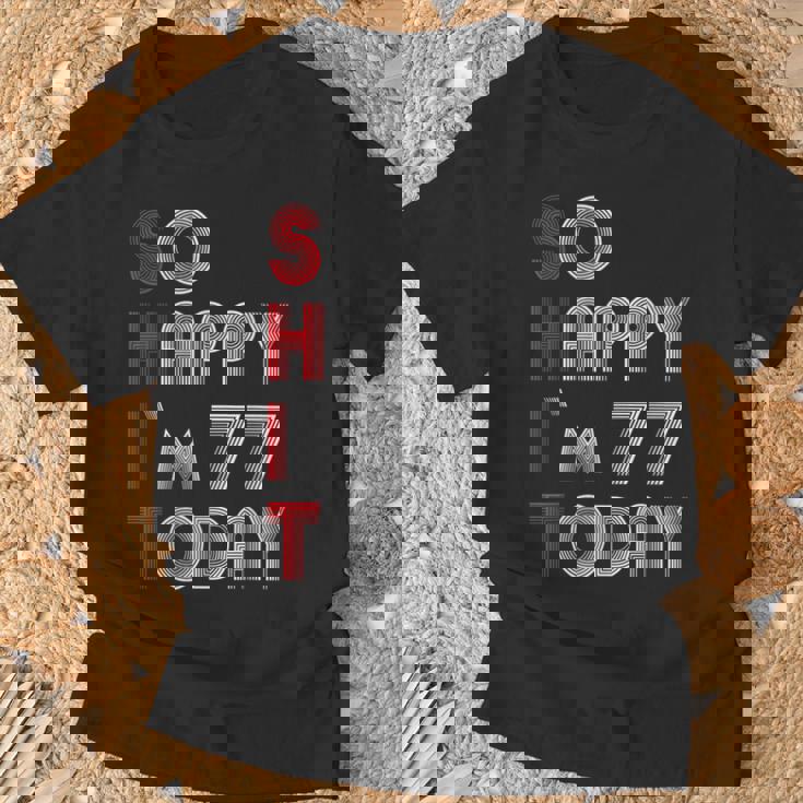 So Happy Im 77 Today 77 誕生日 77歳 77歳 誕生日 Tシャツ 高齢者への贈り物