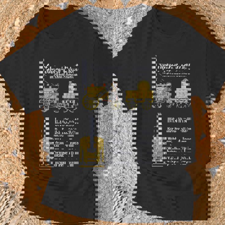 Stephenson のロケット蒸気機関車の機関車図 Tシャツ 高齢者への贈り物