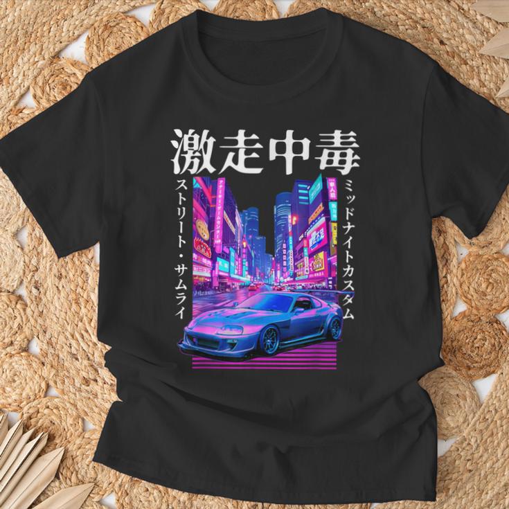 Supra Kanjiynthwave Coche Jdm Modificado De Los Años 90 Camiseta unisex Regalos para ancianos