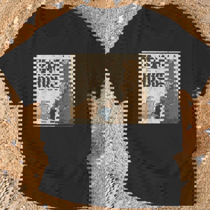Team Horse 面白い馬のデザイン Tシャツ 高齢者への贈り物