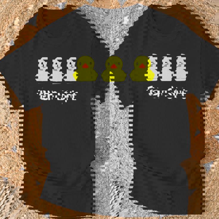 Teampirit Three イエローラバーダックグラフィックプリント Tシャツ 高齢者への贈り物