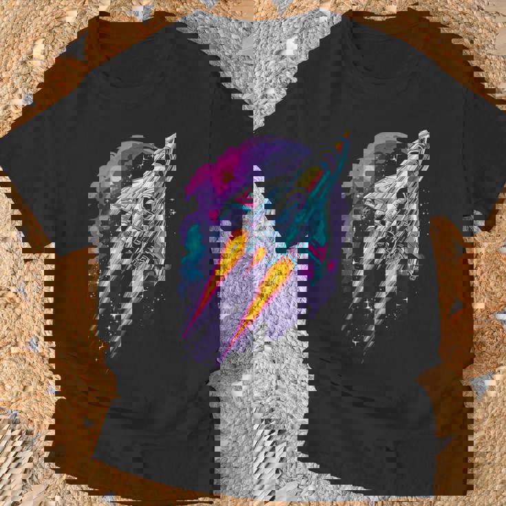 Universe Rockettart Cosmoshuttle Flight Galaxypace T-Shirt Geschenke für alte Männer