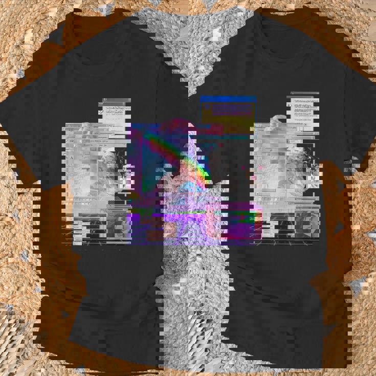 Vaporwave 美的pc トリッピーアート 90年代コンピューター Tシャツ 高齢者への贈り物