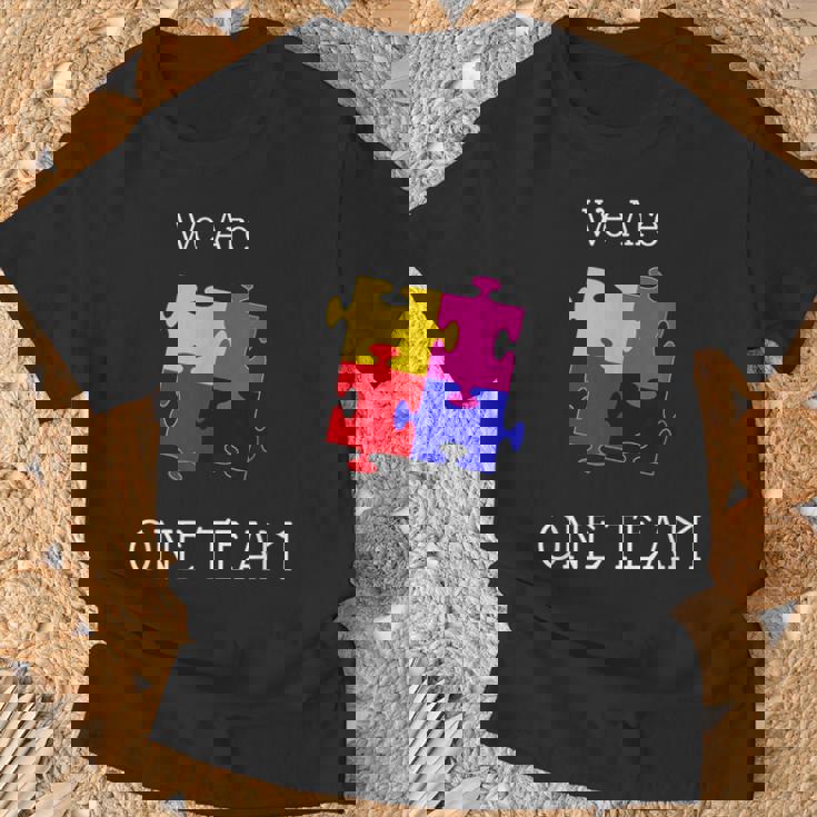 We Are One Team ジグソーパズル付き Tシャツ 高齢者への贈り物