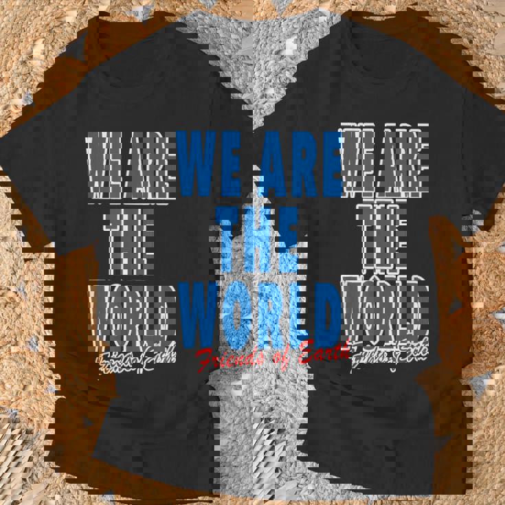We Are The World ウィーアー ザ ワールド【英語 文字】80S パロディ メッセージ 面白い デザイン Tシャツ 高齢者への贈り物