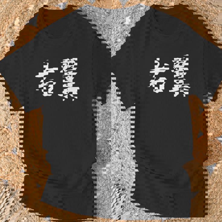 「右翼」おもしろtシャツ 漢字 右翼 文字入り Tシャツ 高齢者への贈り物