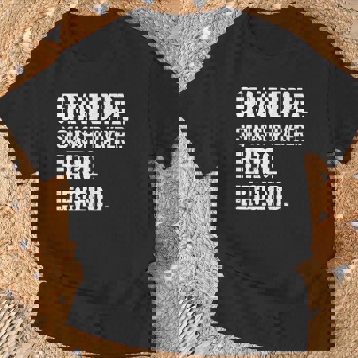 おじいちゃんスカッシュプレイヤーヒーローレジェンド-おじいちゃんスカッシュ Tシャツ 高齢者への贈り物