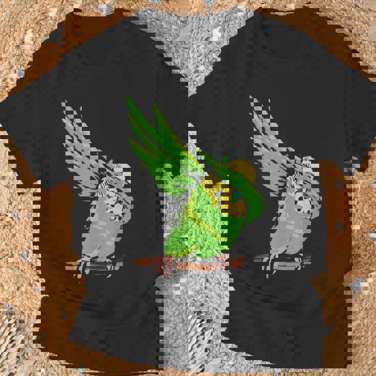 おもしろインコ セキセイインコ ペット オウム 動物 愛 Tシャツ 高齢者への贈り物