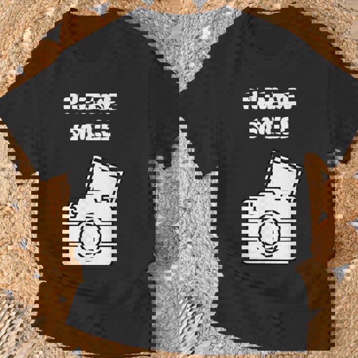 お願い スマイル アート オブ 写真 カメラマン カメラマン Tシャツ 高齢者への贈り物