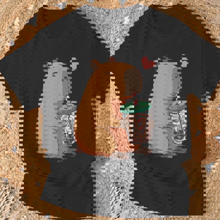 かわいい カピバラ ドリンク バブルティー カワイイ Capy Lover キッズ ガールズ Tシャツ 高齢者への贈り物