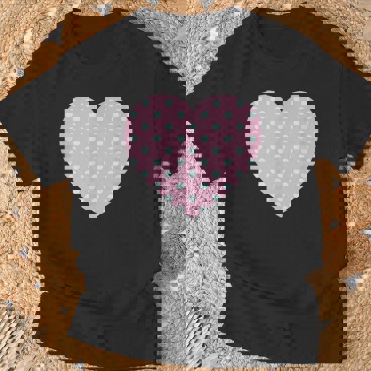 かわいい ライトブルー ピンク 水玉模様 ミニマリスト グラフィック Tシャツ 高齢者への贈り物