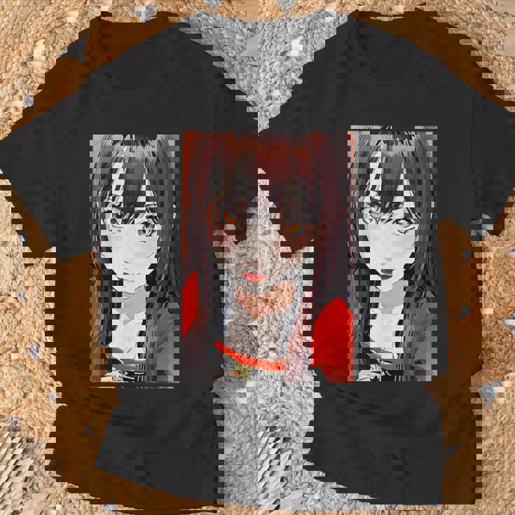 かわいい 可愛い 女の子 若い 美人 イラスト 日本 きれい 赤い服 Tシャツ 高齢者への贈り物