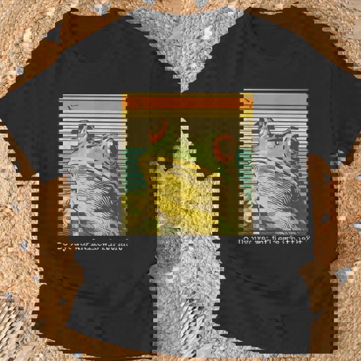 かわいい 面白い レトロ カエル Tシャツ 高齢者への贈り物