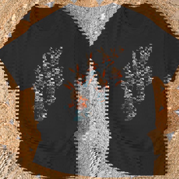 かわいいスノーボードウサギの漫画アート Tシャツ 高齢者への贈り物