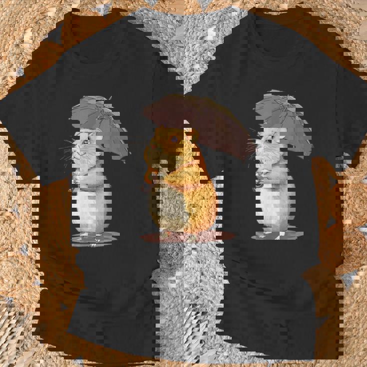 かわいいハムスターと傘のコスチューム。 Tシャツ 高齢者への贈り物
