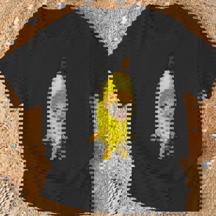 かわいいバナナ猫 ハッピーバナナキャットミーム キティ 猫好きミーム Tシャツ 高齢者への贈り物