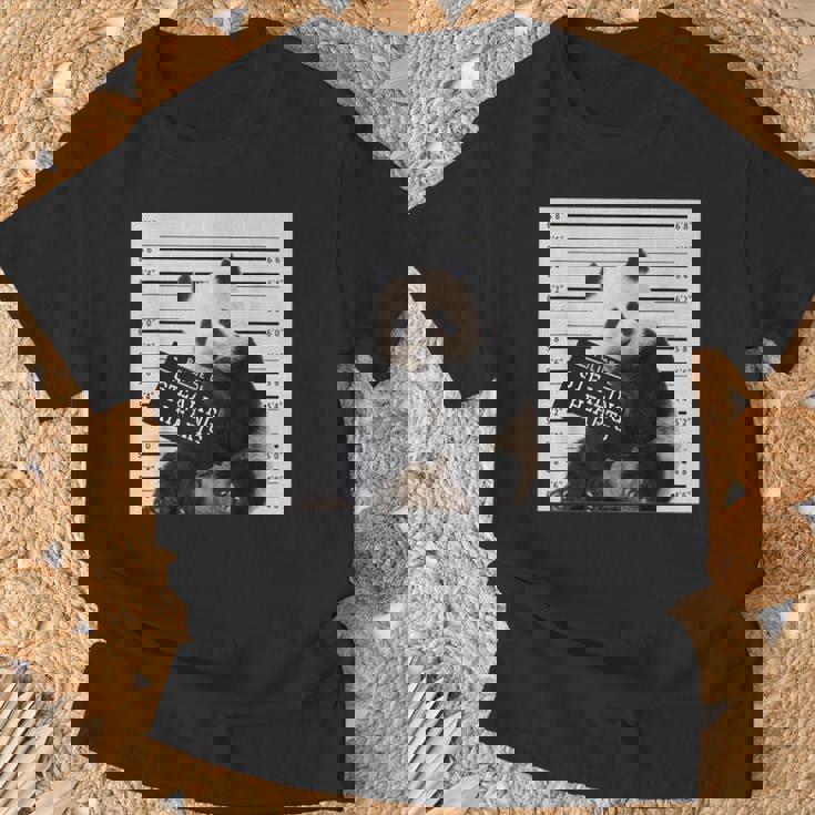 かわいいパンダの顔写真 犯罪者パンダ Tシャツ 高齢者への贈り物