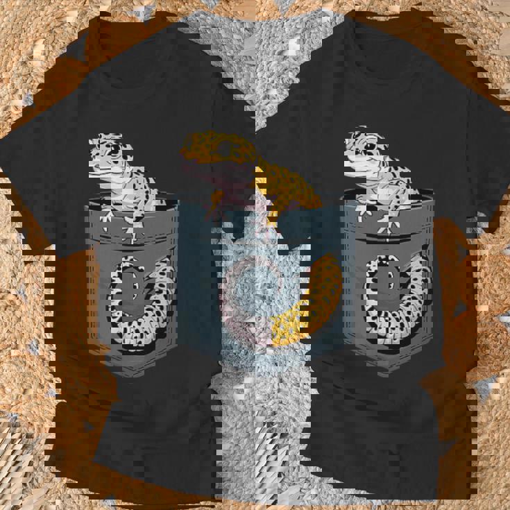 かわいいヒョウゲッコ トカゲ爬虫類 ヒョウ ヤモリのお父さん用 Tシャツ 高齢者への贈り物
