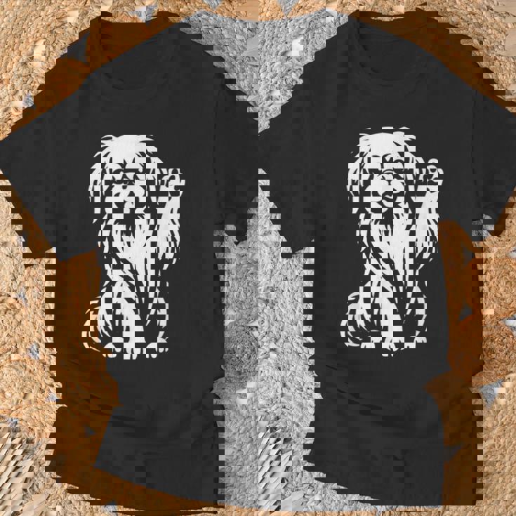 かわいいペキニーズ ハート足犬グラフィック デザイン Tシャツ 高齢者への贈り物