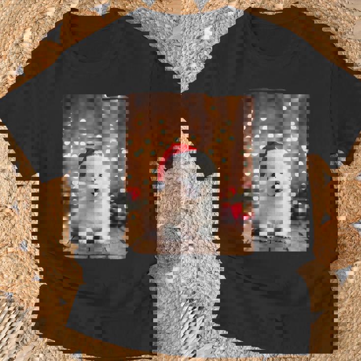 かわいい子犬の動物のクリスマス–サモエド犬のグラフィック Tシャツ 高齢者への贈り物