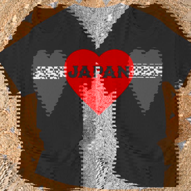 かわいい日本の国旗 ハートjapan 日本応援 ワンポイント Tシャツ 高齢者への贈り物